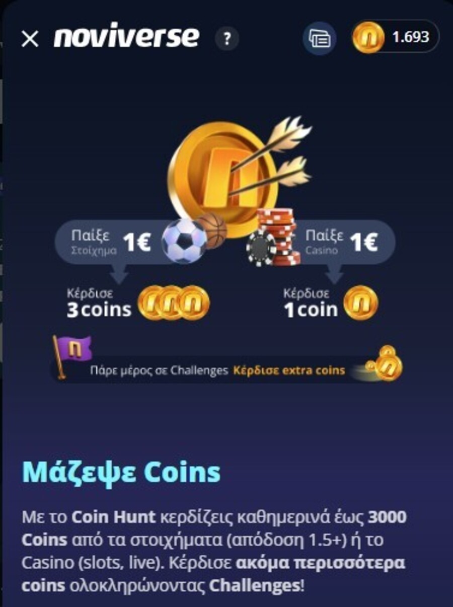 Noviverse by Novibet: Προνόμια και Δώρα* για κάθε παίκτη!
