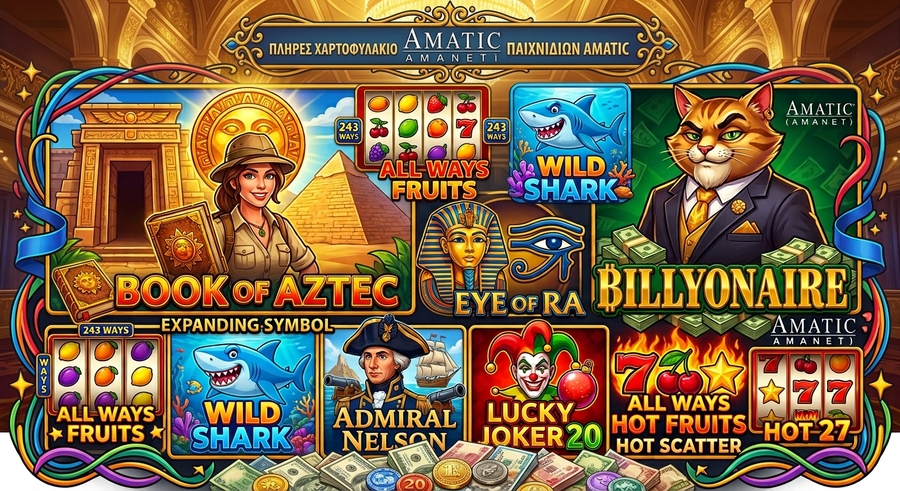 Amatic - Φρουτάκια & Παιχνίδια Live Casino