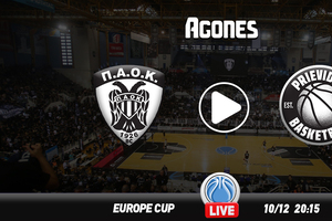 ΠΑΟΚ – Πριεβίτσα κανάλι: Που θα δείτε την πρεμιέρα του «Δικεφάλου» στη δεύτερη φάση του FIBA Europe Cup