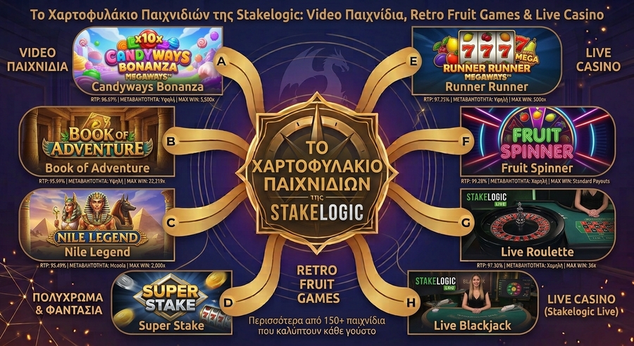 Stakelogic - Φρουτάκια & Παιχνίδια Live Casino