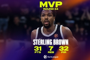 Ευρωλίγκα: MVP της 34ης αγωνιστικής ο Μπράουν