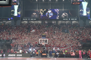 Final Four 2026: Φωτογραφίες από το «ερυθρόλευκο» ΟΑΚΑ