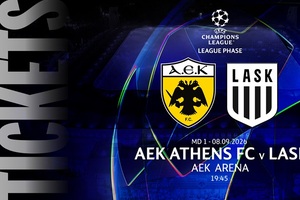 ΑΕΚ - ΛΑΣΚ: Σε κυκλοφορία τα εισιτήρια του σπουδαίου αγώνα της πρεμιέρας της League Phase του Τσάμπιονς Λιγκ - Τιμές και γενικές πληροφορίες