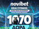Προσφορά* χωρίς κατάθεση με 1.070 δώρα από τη Novibet