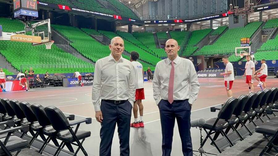Final Four 2026: Παρόντες οι αδερφοί Αγγελόπουλοι στην προπόνηση του Ολυμπιακού