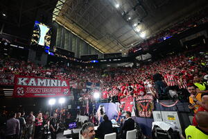 Final Four 2026: Φωτογραφίες από το «ερυθρόλευκο» ΟΑΚΑ