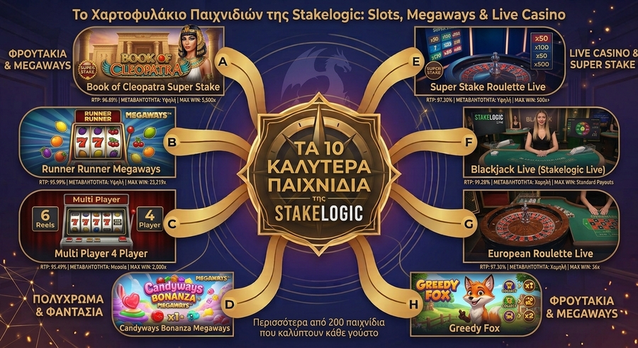 Stakelogic - Φρουτάκια & Παιχνίδια Live Casino