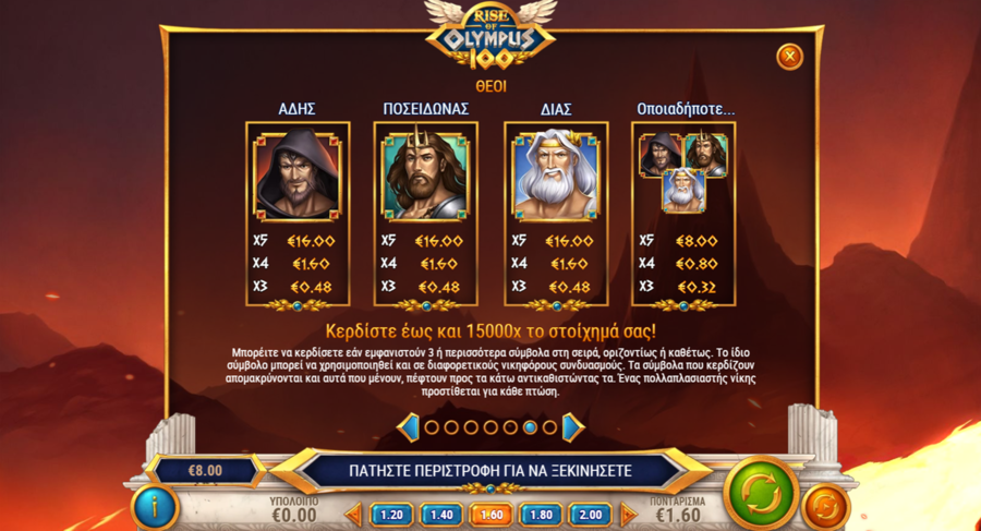Φρουτάκι Rise of Olympus 100