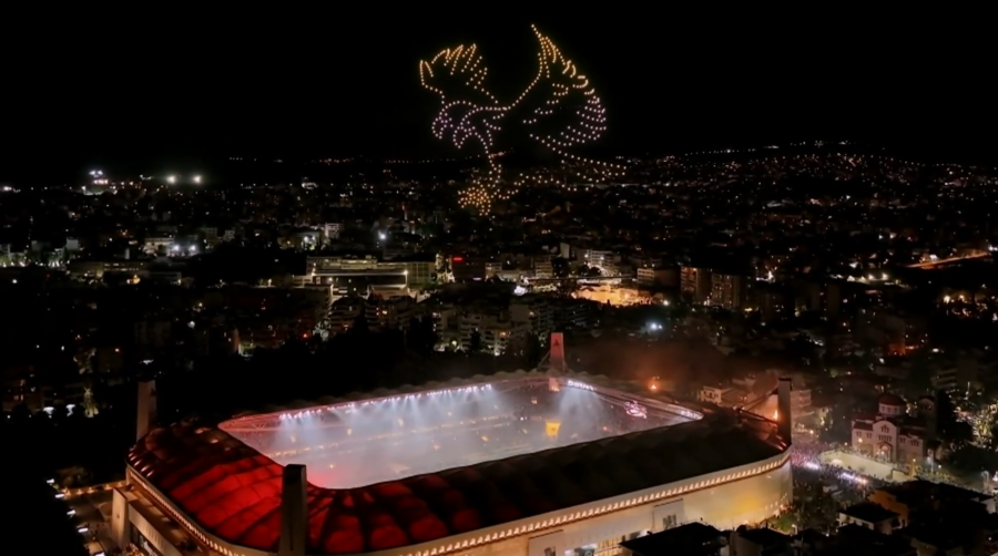 ΑΕΚ: Το φαντασμαγορικό drone show στον ουρανό της Allwyn Arena (video)